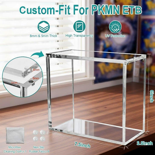 Acrylic Display Case 5mm + 8mm Premium With Magnetic Lid Protector Case UV Resistant